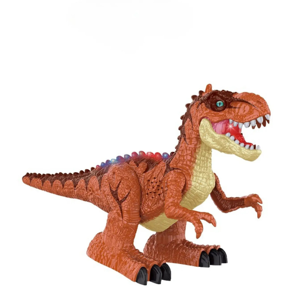 Dinozaur interactiv teleghidat cu iluminare, sunet, aburi și rotație 360°, 2 culori