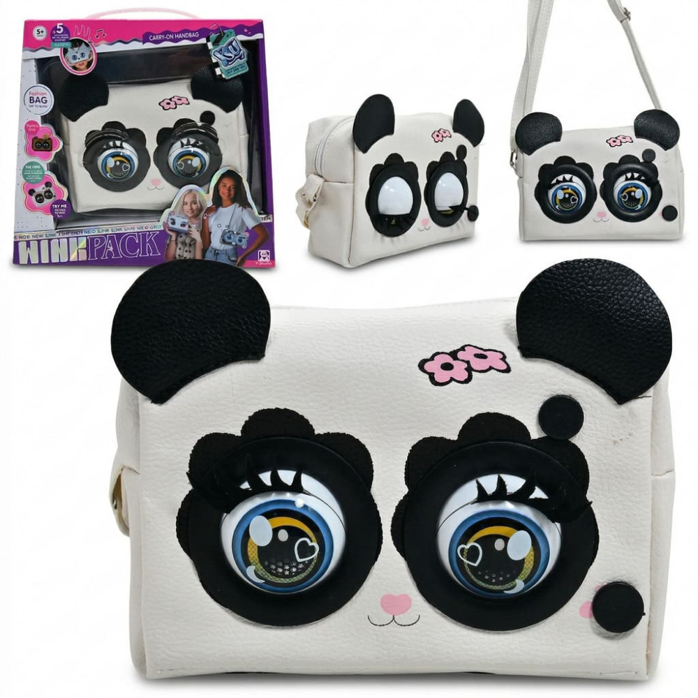 Geantă interactivă panda cu muzică și iluminare