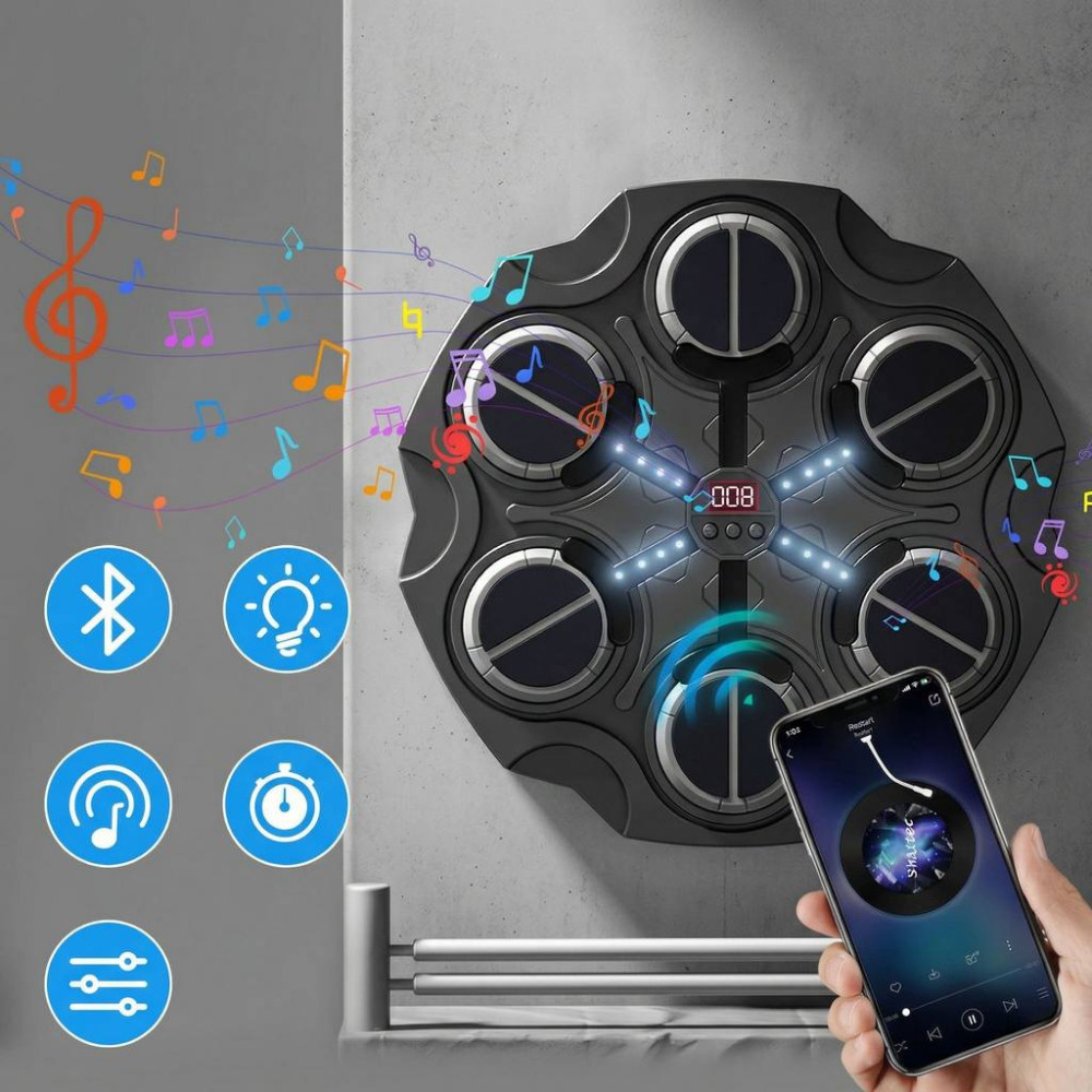 Țintă electronică de box cu muzică, iluminare, mănuși și numărare puncte