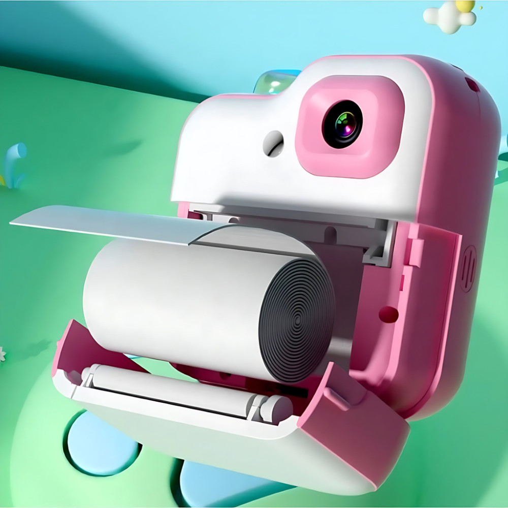 Aparat foto digital pentru copii cu imprimantă pentru fotografii instant