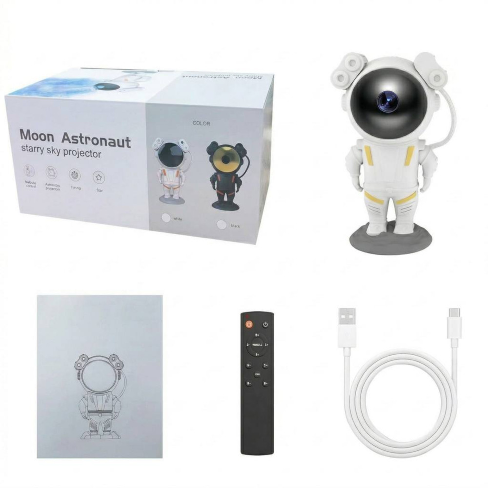 Лазерный ночник-проектор звездного неба. Астронавт с пультом.