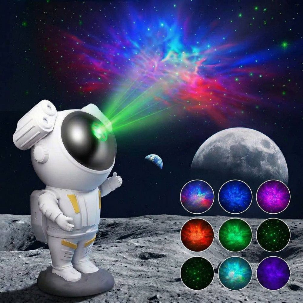 Лазерный ночник-проектор звездного неба. Астронавт с пультом.