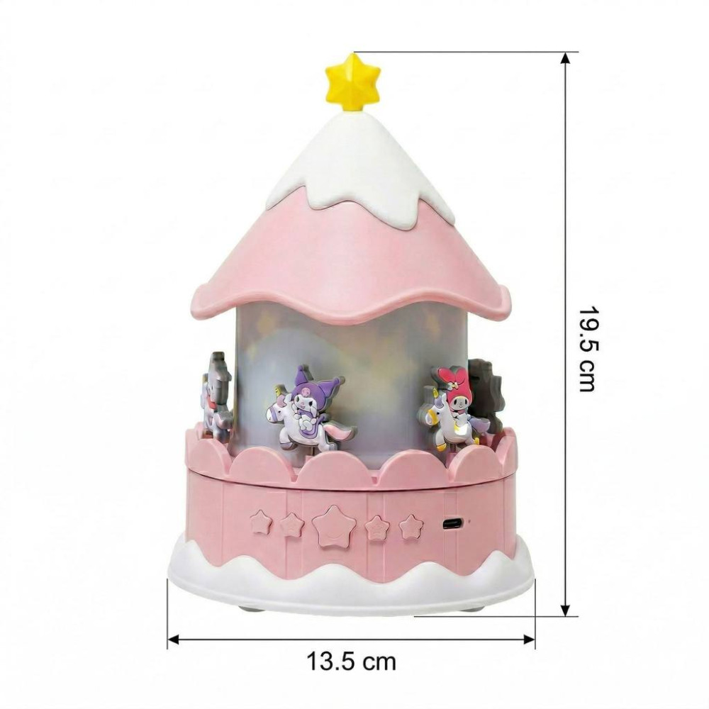 Светильник-проектор в стиле Курами USB подключением с вращением на 360°