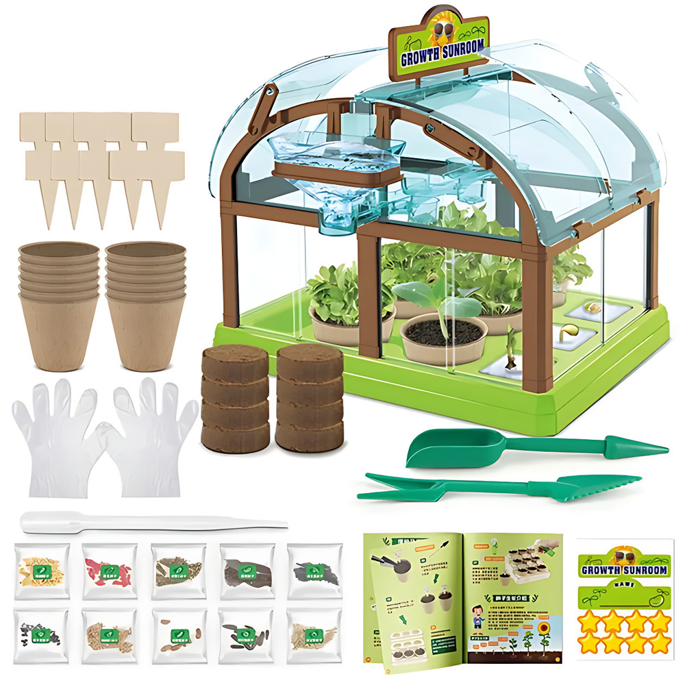Набор юного садовода с семенами и домашней мини-теплицей