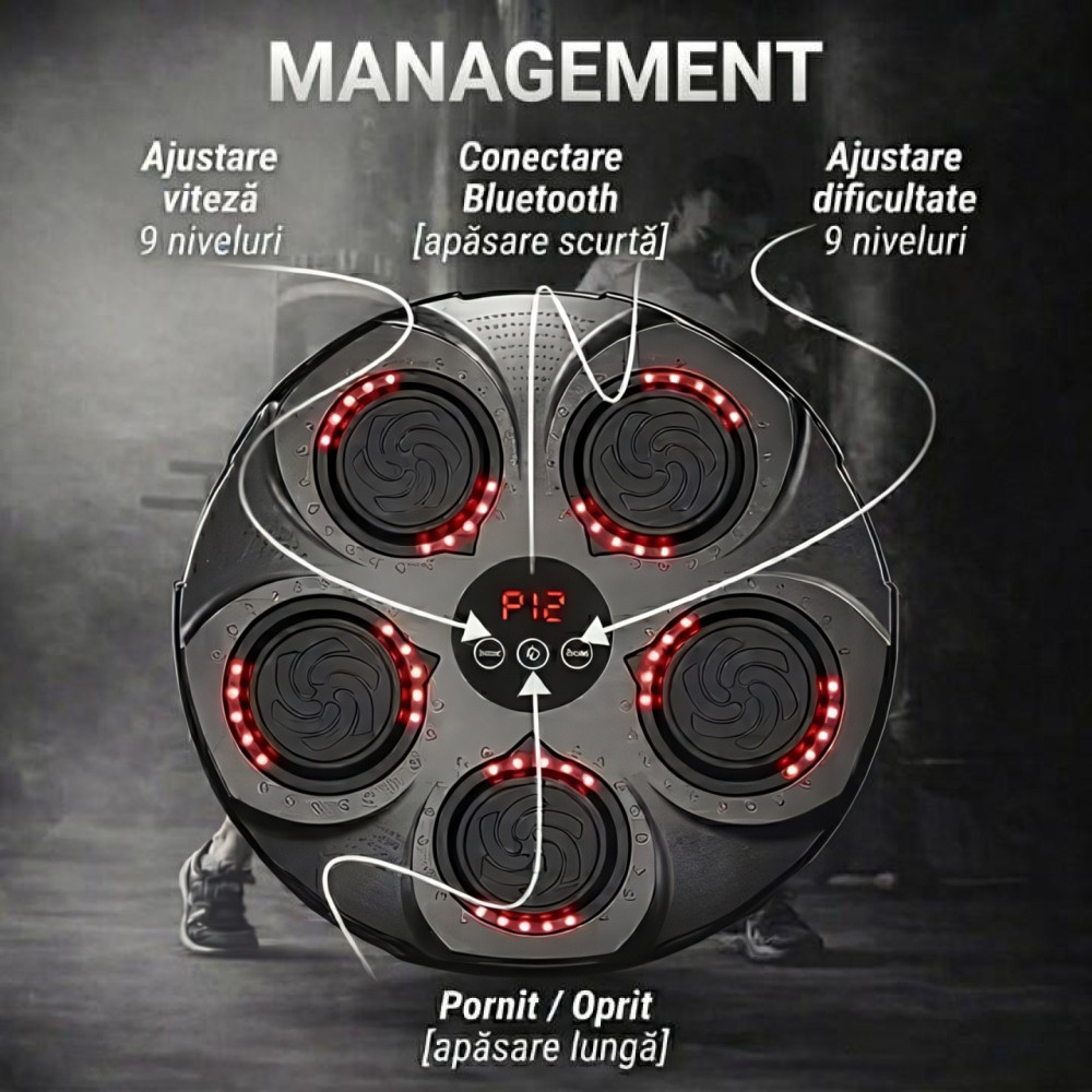Интерактивная настенная боксёрская груша с перчатками и музыкой