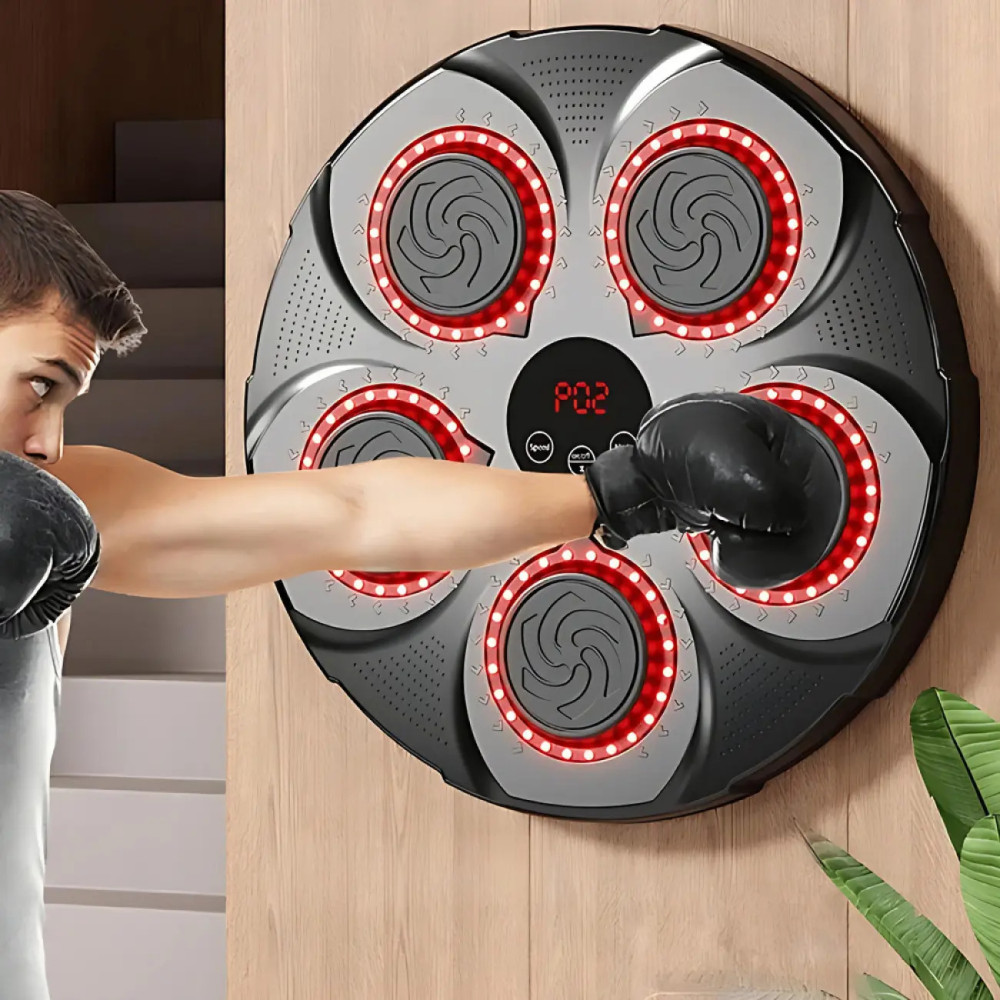 Интерактивная настенная боксёрская груша с перчатками и музыкой