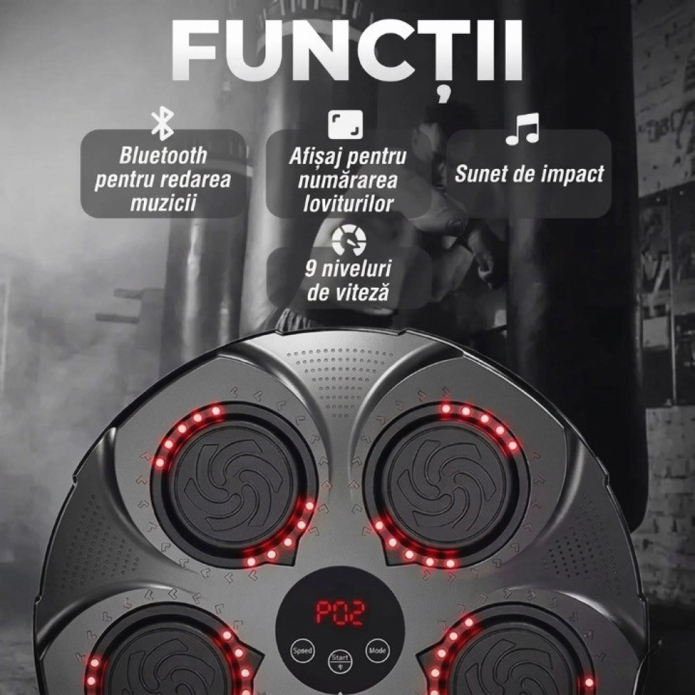 Интерактивная настенная боксёрская груша с перчатками и музыкой