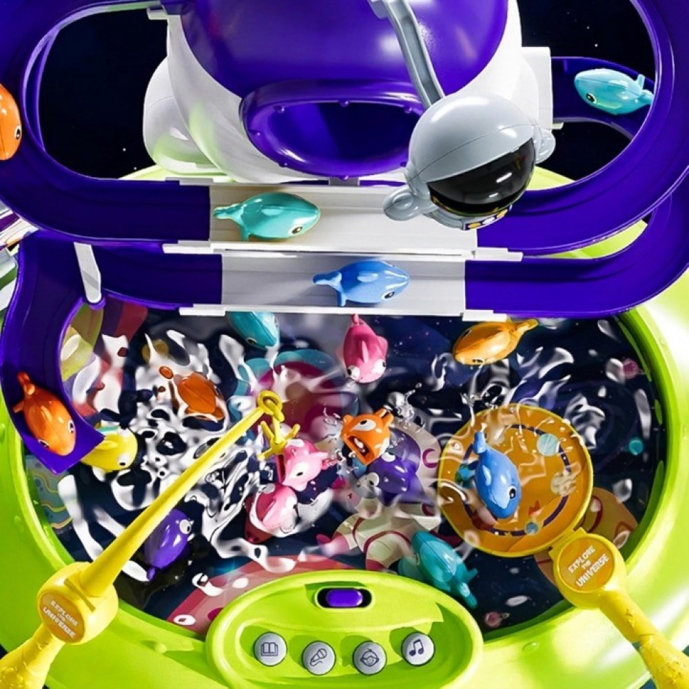 Pescuit magnetic pentru copii cu pești, apă, lumini și muzică
