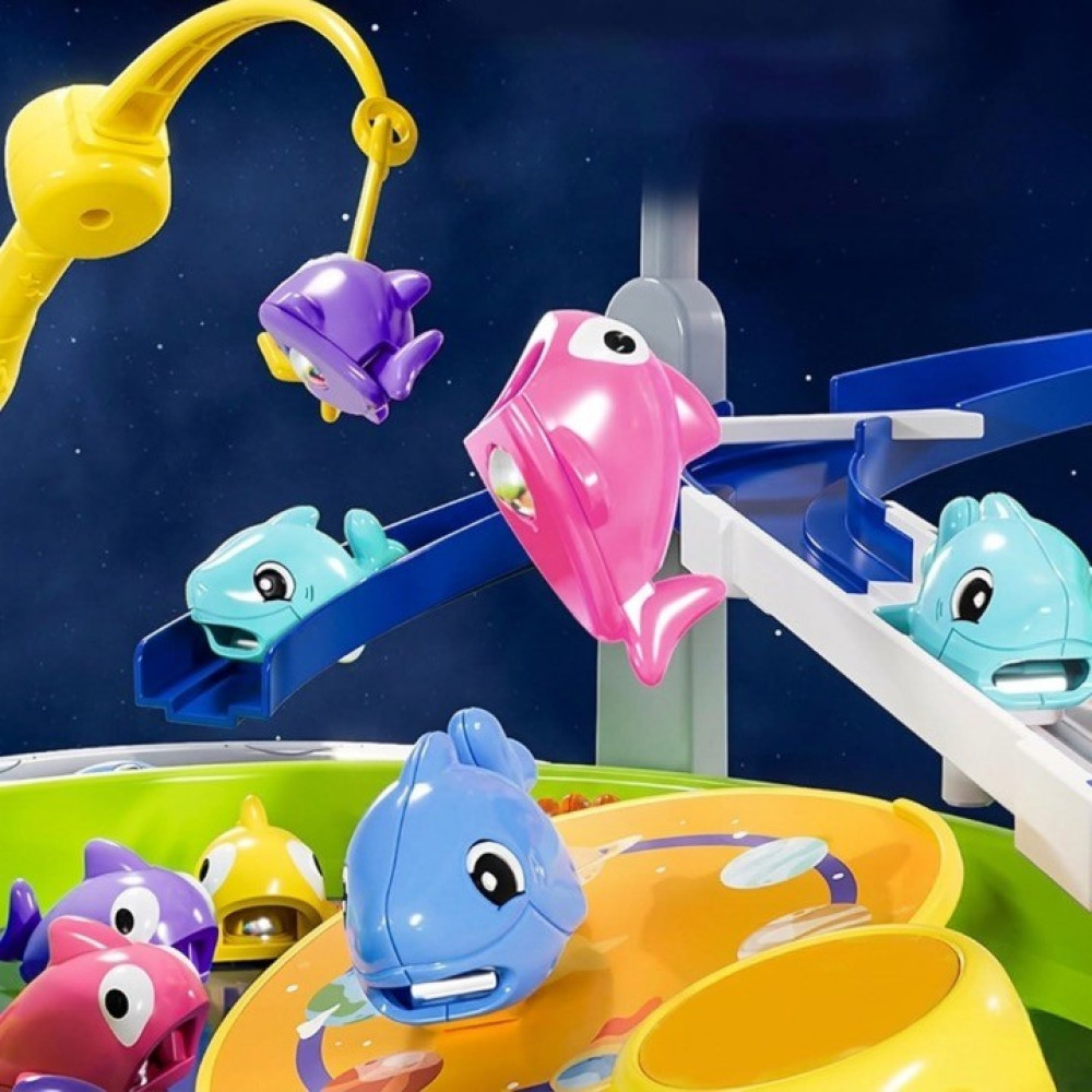 Pescuit magnetic pentru copii cu pești, apă, lumini și muzică