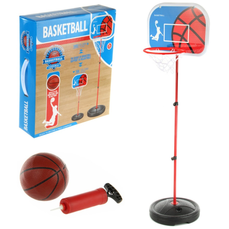 Портативное складное кольцо для басетбола, мяч и насос.