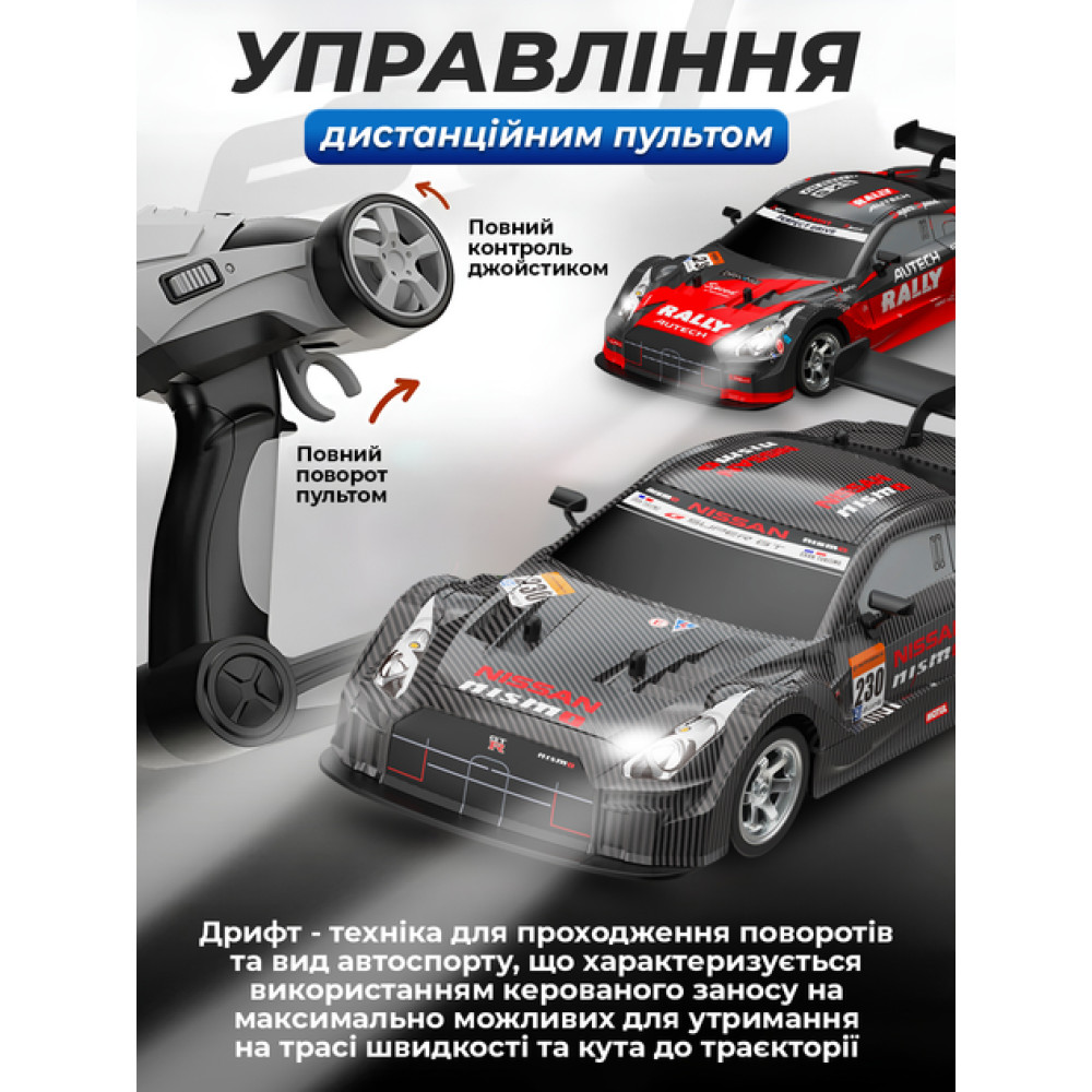 Скоростная радиоуправляемая дрифт-машинка с подсветкой