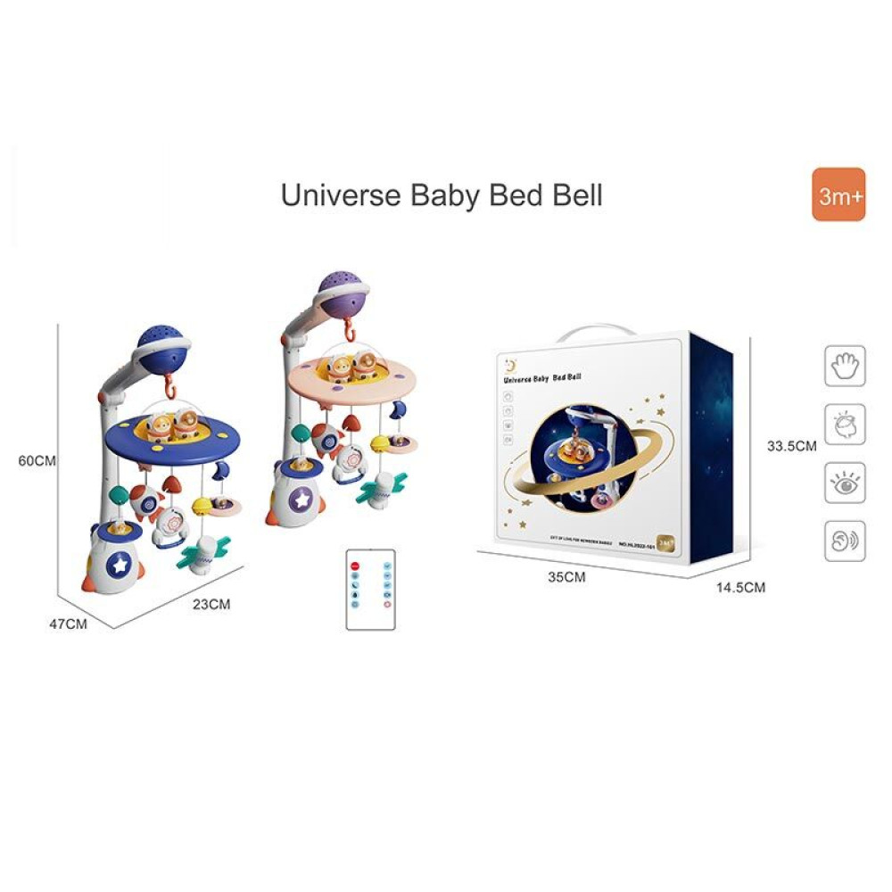 Мобиль Космические приключения с проектором, пультом и колыбельными