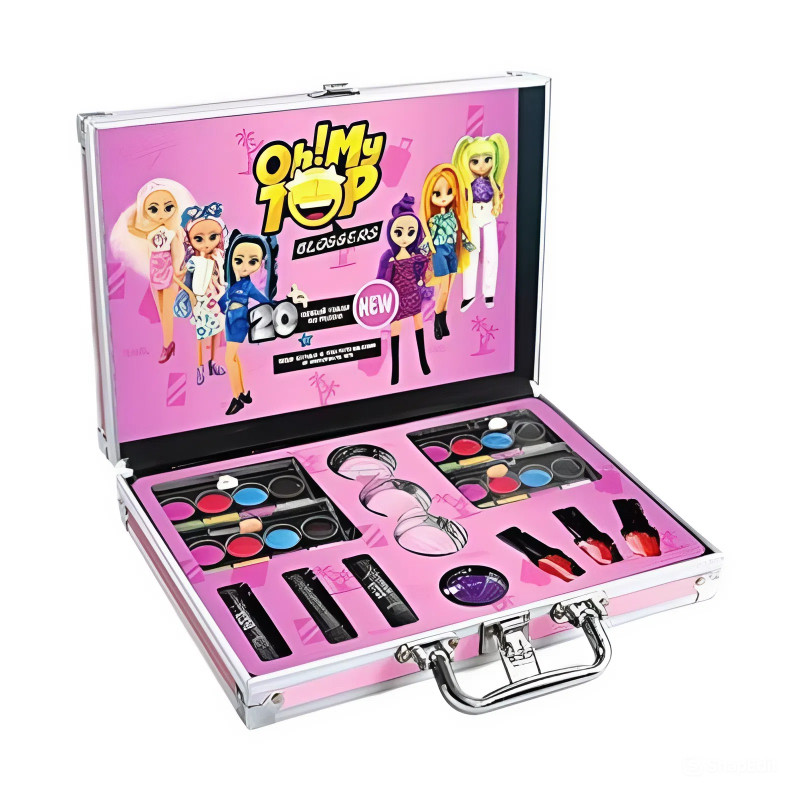 Набор косметики в металлическом кейсе с зеркальцем, 20 элементов.