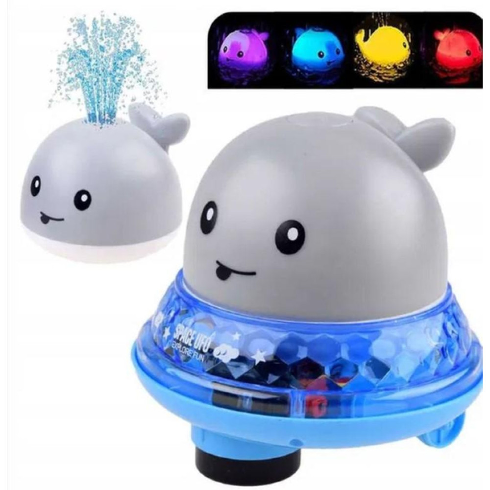 Игрушка-брызгалка для купания Кит с подсветкой