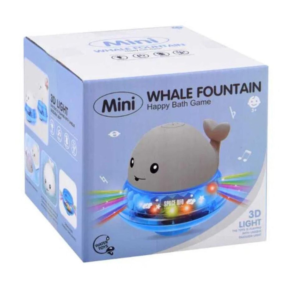 Игрушка-брызгалка для купания Кит с подсветкой