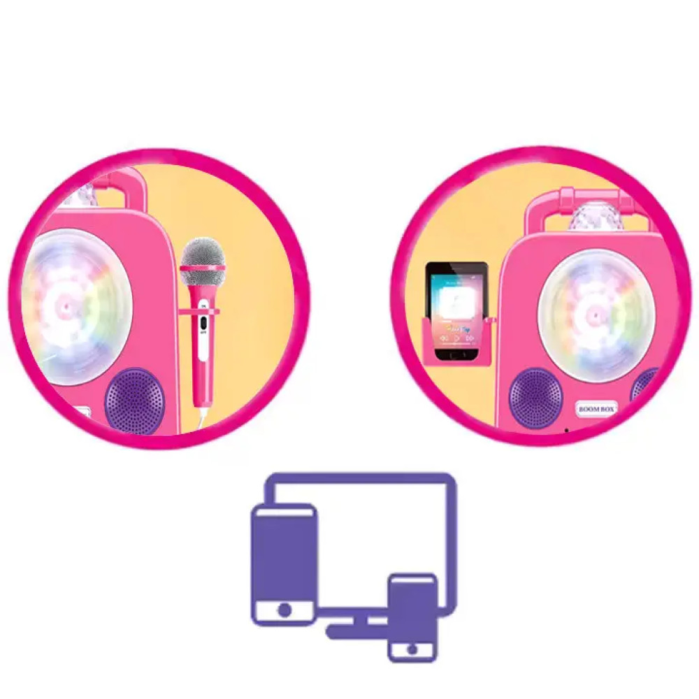 Детский караоке набор с микрофоном, подсветкой и Bluetooth