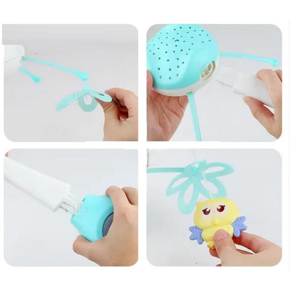 Карусель на кроватку с проектором и пультом ДУ