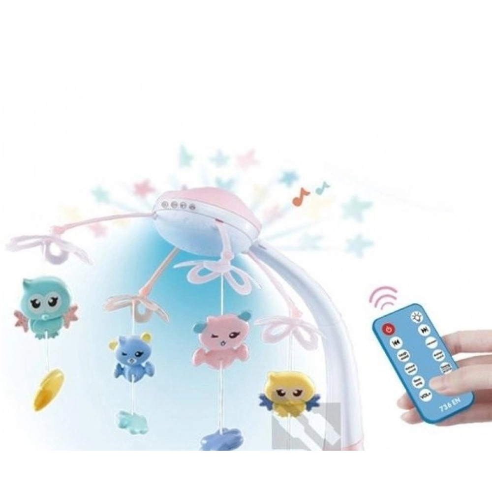 Карусель на кроватку с проектором и пультом ДУ