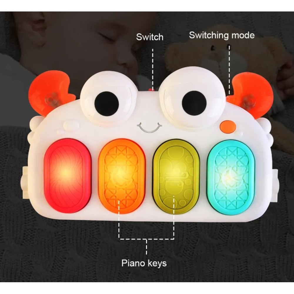 Развивающий коврик для малышей с музыкальной панелью и погремушками