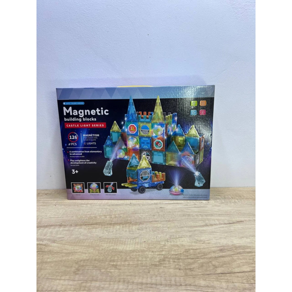 Магнитный конструктор с подсветкой, 126 деталей