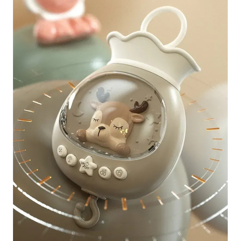 Карусель на кроватку с проектором, белым шумом и пультом.