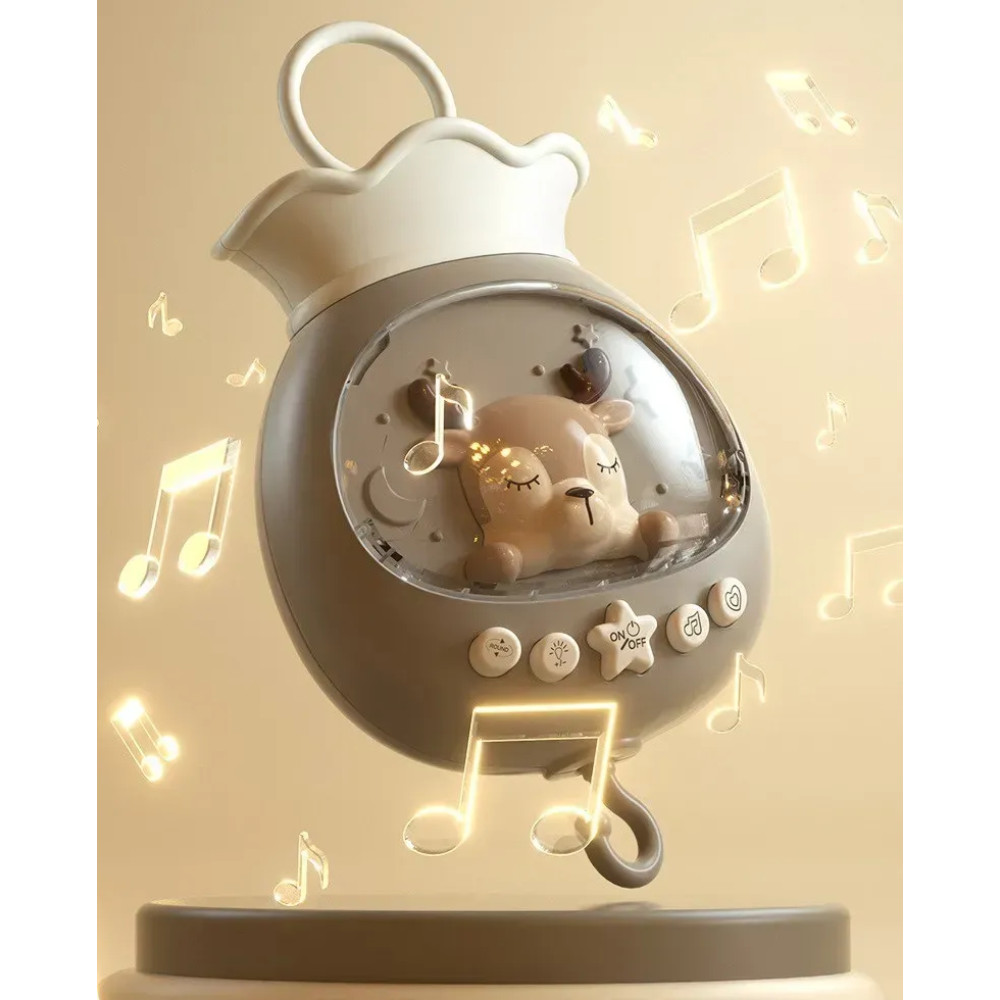 Карусель на кроватку с проектором, белым шумом и пультом.