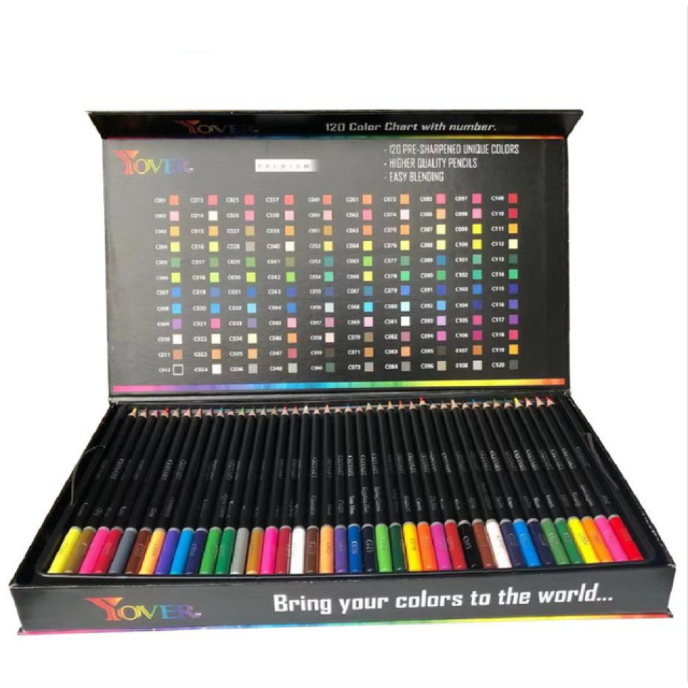 Набор цветных карандашей в металлическом кейсе, 120 цветов.