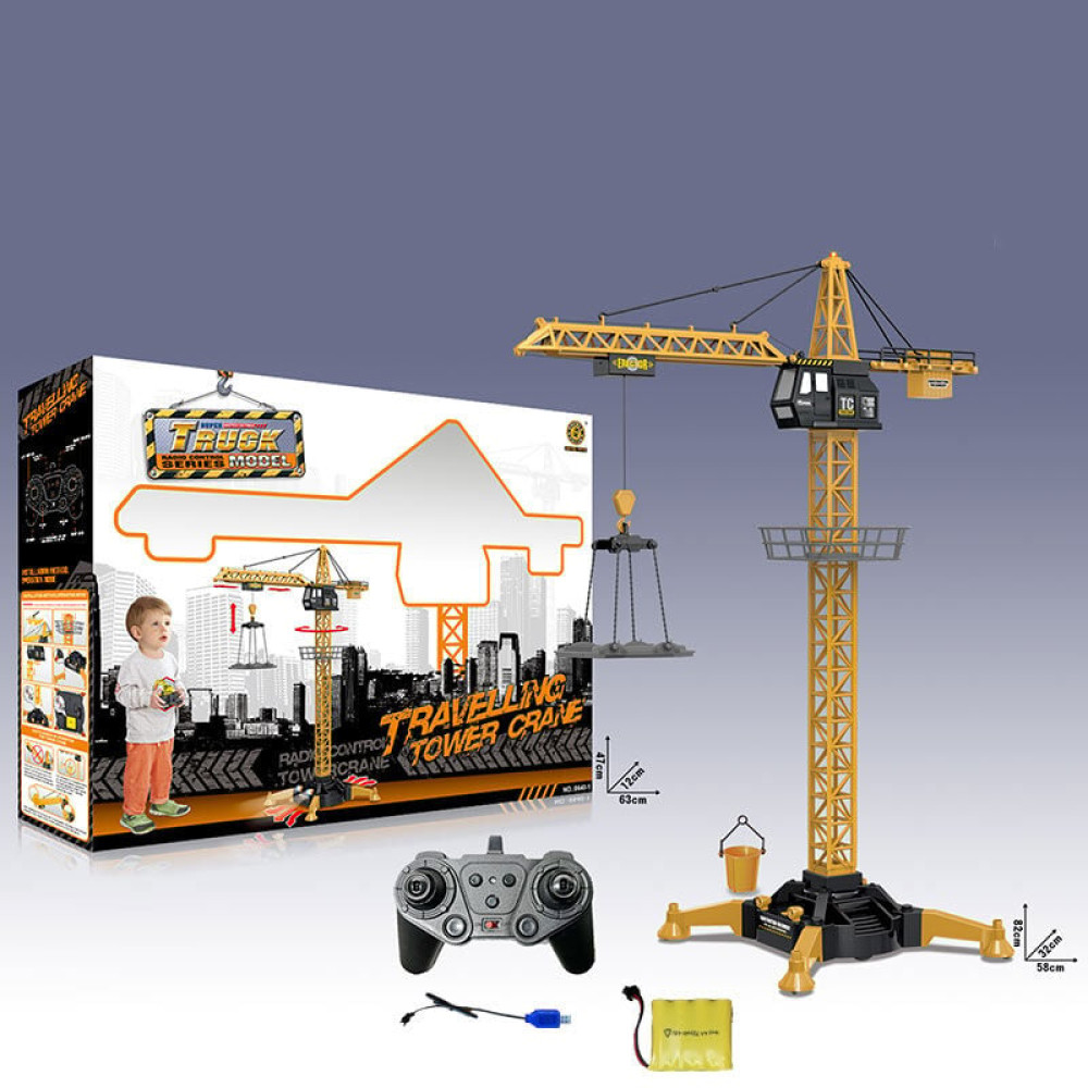 Большой радиоуправляемый кран с подсветкой и звуковыми эффектами