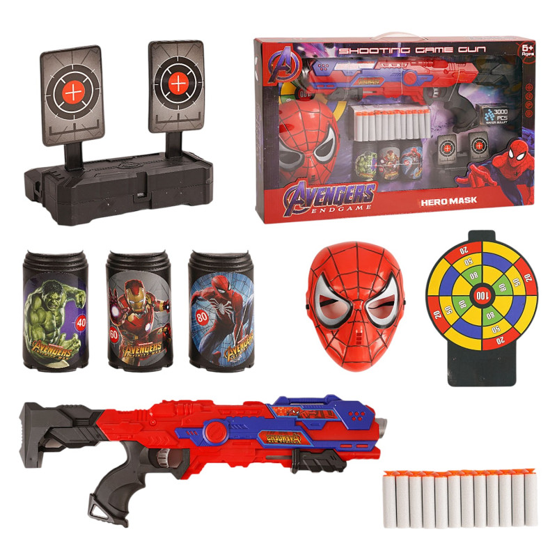 Игровой набор супергероя с оружием, мишенями и орбизами