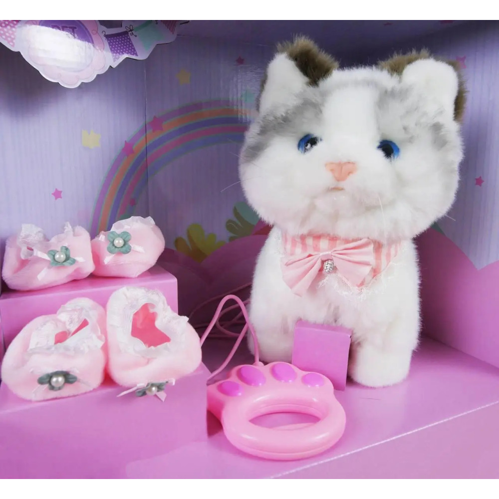 Интерактивный котенок с поводком-пультом и звуковыми эффектами