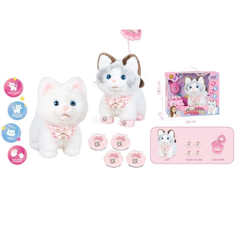 Интерактивный котенок с поводком-пультом и звуковыми эффектами