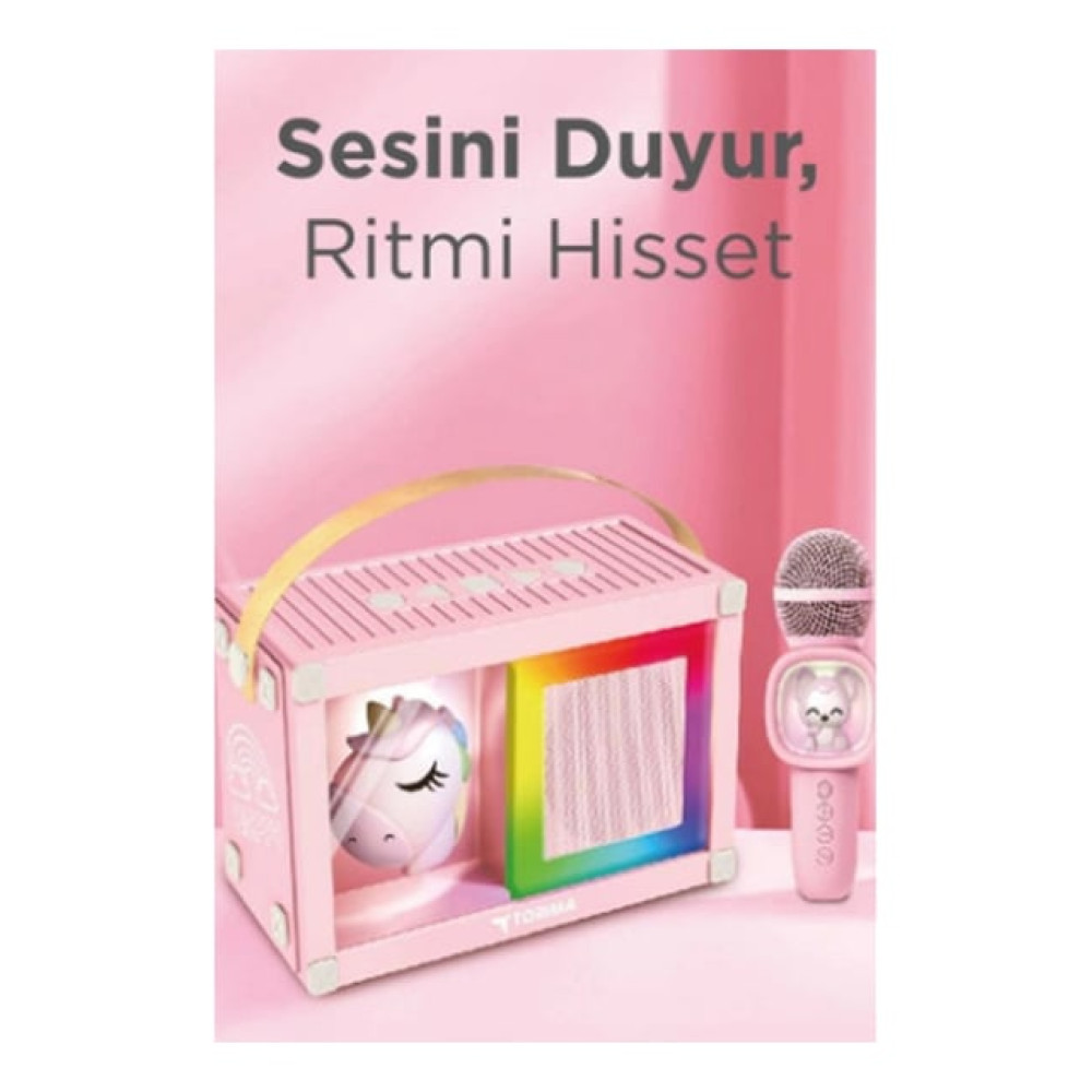 Детское караоке Bluetooth с микрофоном и подсветкой