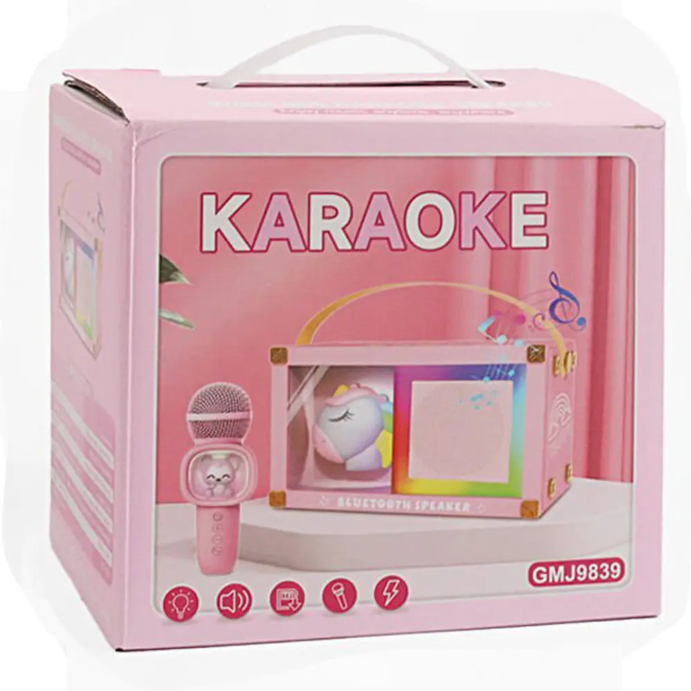 Детское караоке Bluetooth с микрофоном и подсветкой