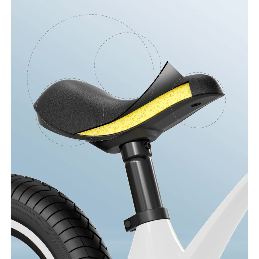 Белый беговел Letiantu Sport, алюминиевый, с надувными резиновыми колесами 12"