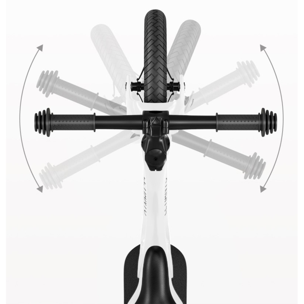 Белый беговел Letiantu Sport, алюминиевый, с надувными резиновыми колесами 12"