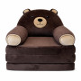 Fotoliu pliabil de pluș pentru copii în formă de Ursuleț