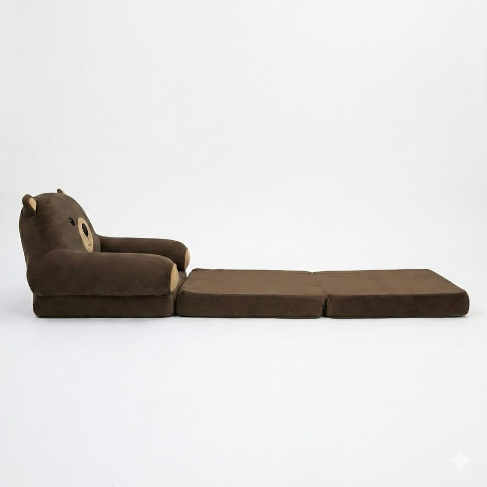 Fotoliu pliabil de pluș pentru copii în formă de Ursuleț