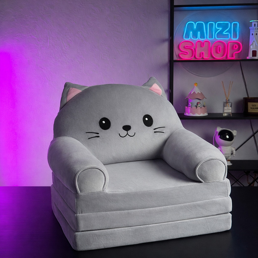 Fotoliu-șezlong moale cu 3 secțiuni în formă de Pisicuță