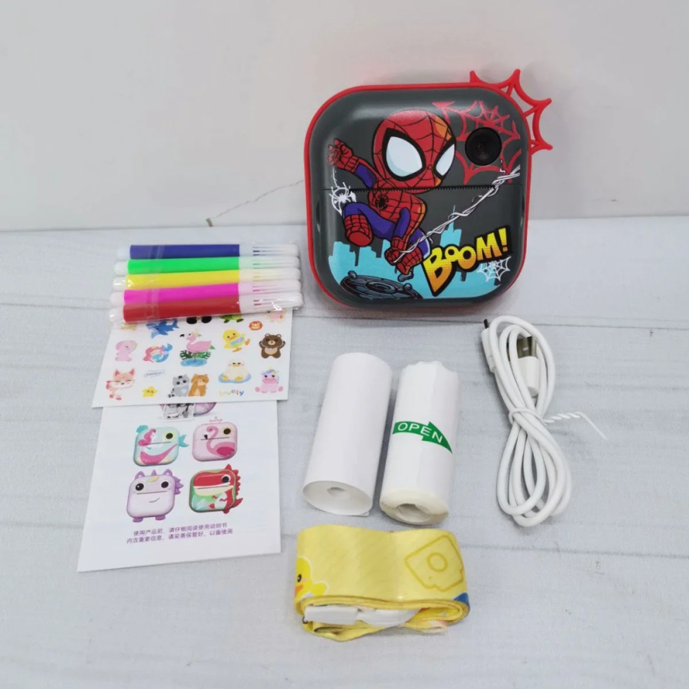 Детский фотоаппарат с моментальной печатью в стиле Человека Паука