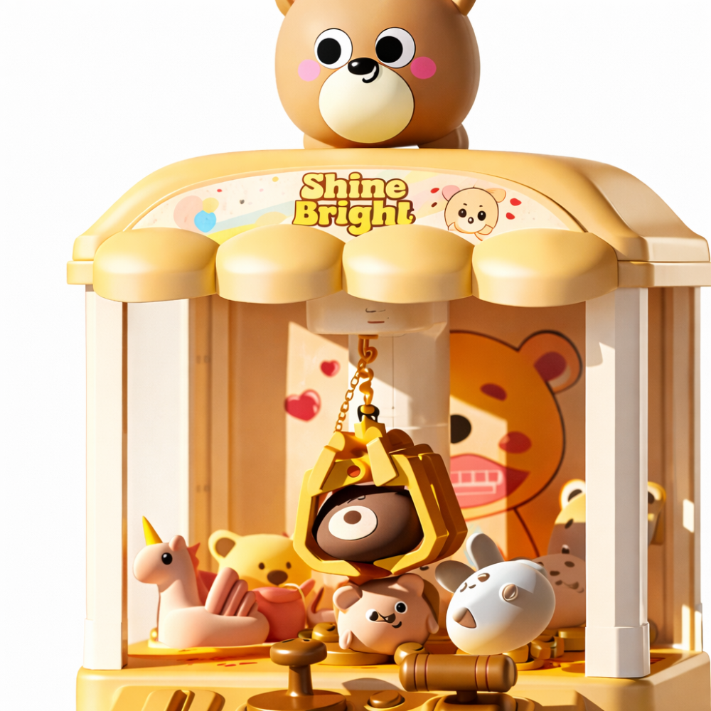 Игровой кран с клешней для ловли игрушек с музыкой и монетами