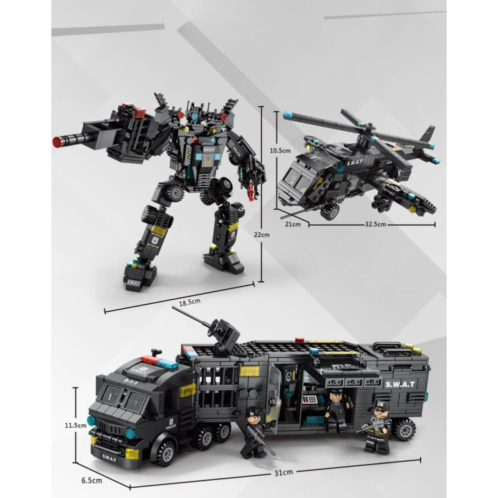 Полицейский конструктор Lego 3в1, 700 деталей