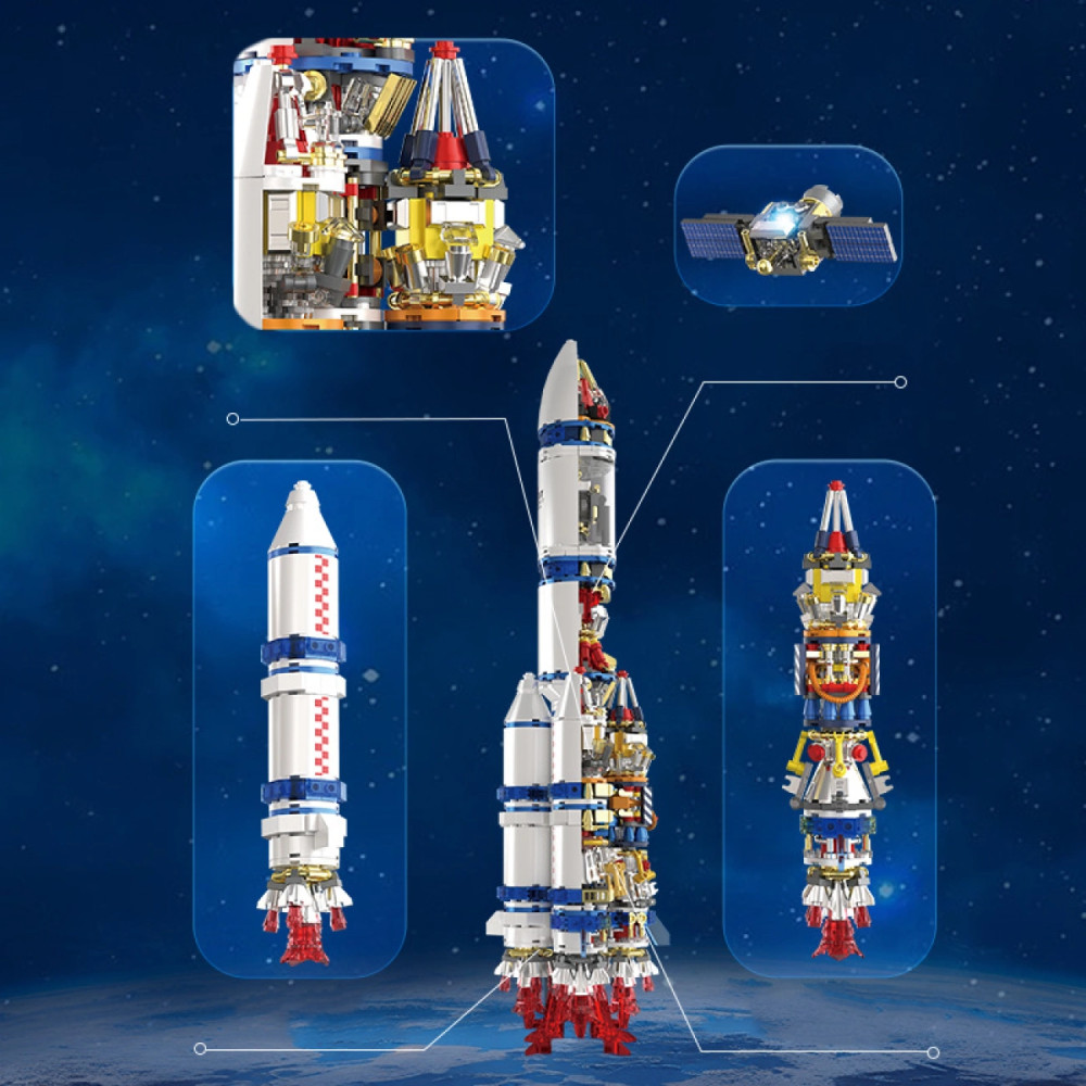 Конструктор Ракета, 1099 деталей, в подарочной коробке с инструкцией