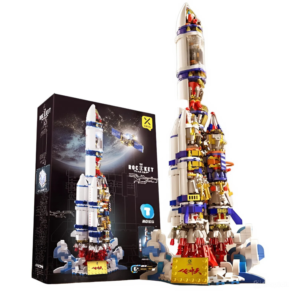 Конструктор Ракета, 1099 деталей, в подарочной коробке с инструкцией