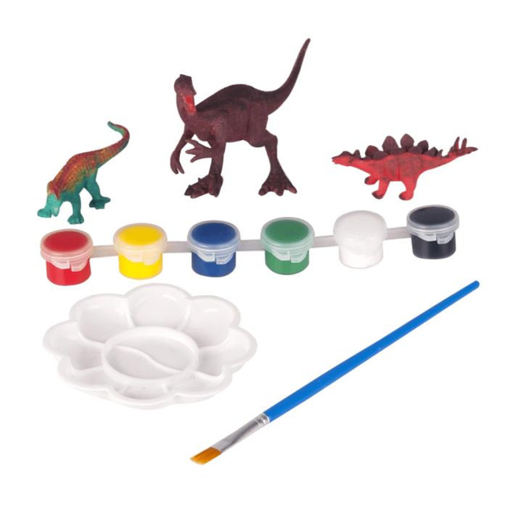 Набор для раскопок и покраски динозавров в кейсе.