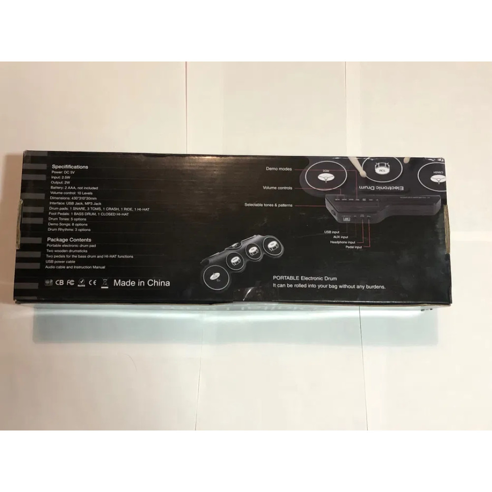 Портативная электронная барабанная установка с аккумулятором