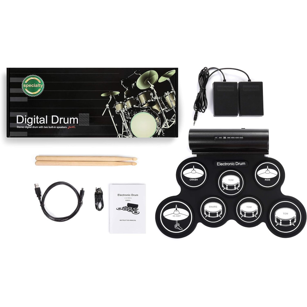 Портативная электронная барабанная установка с аккумулятором