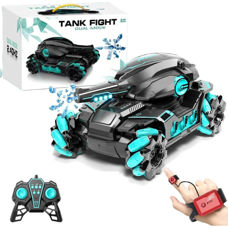 Радиоуправляемый танк с управлением браслетом и подсветкой