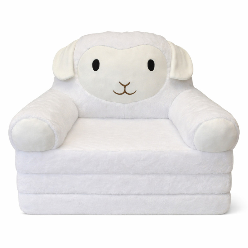 Fotoliu-șezlong de pluș pentru copii în formă de Mieluț