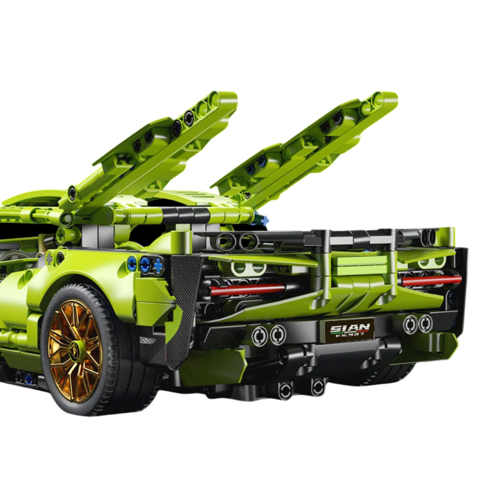 Конструктор Lamborghini Green с дистанционным управлением и подсветкой, 1314 деталей