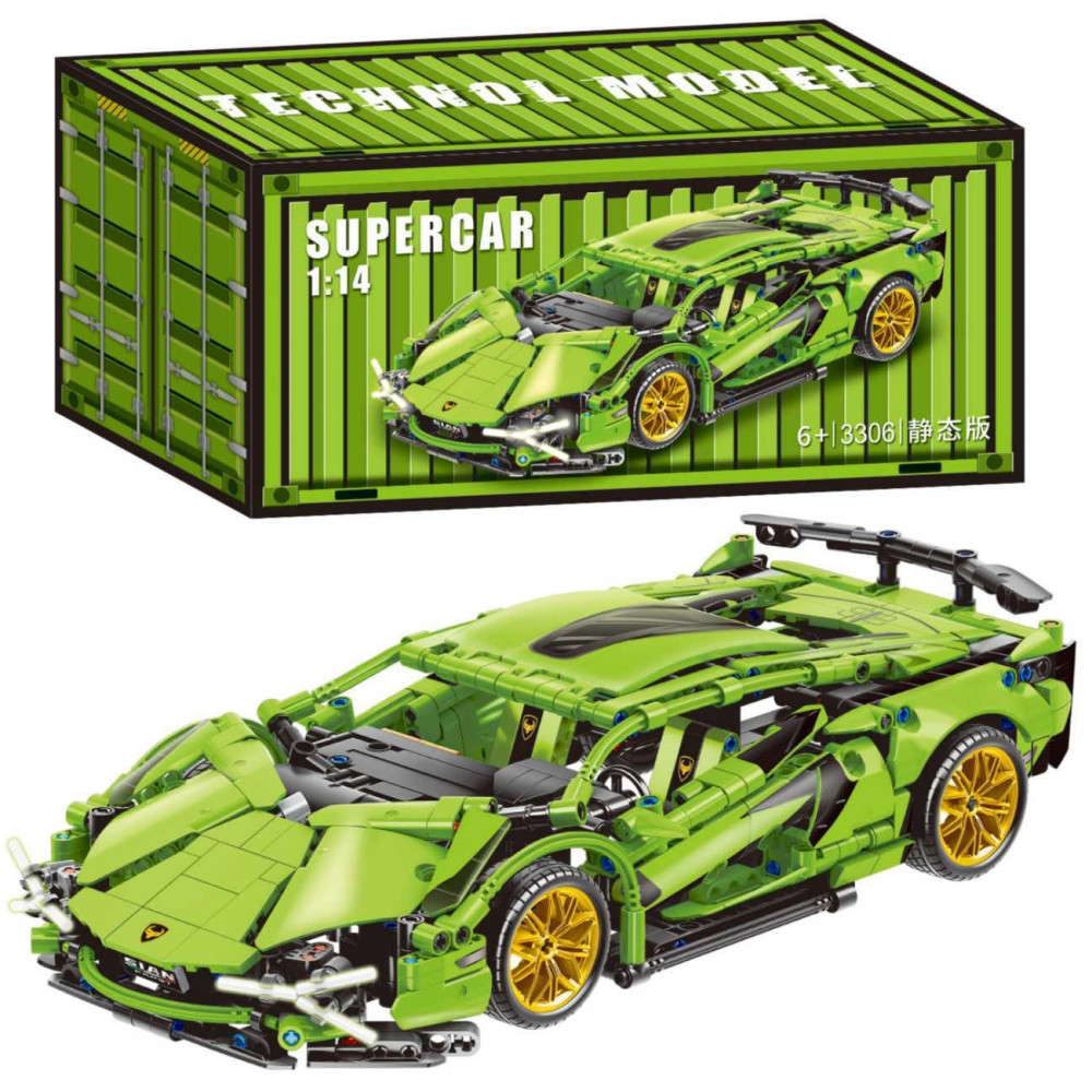 Конструктор Lamborghini Green на 1314 деталей, с инструкцией